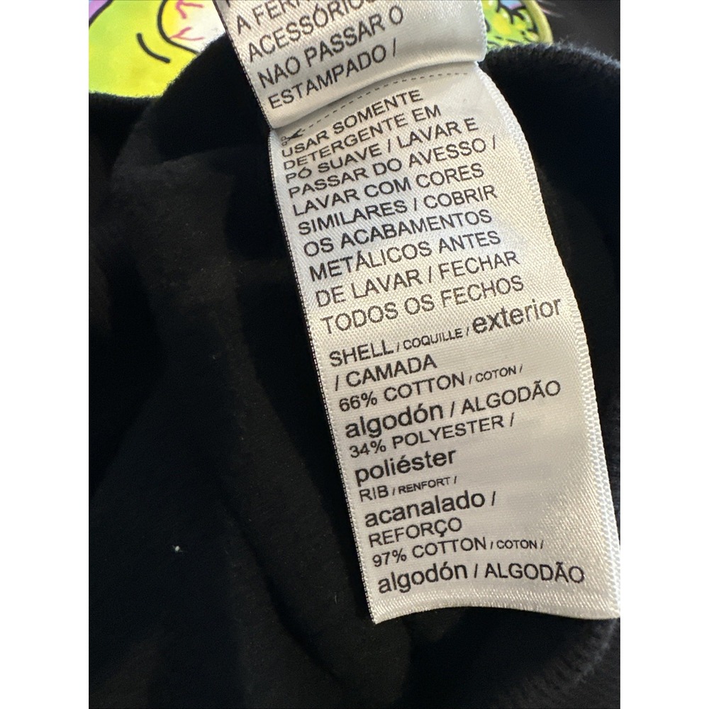 Men's Puma X Rick & Morty Zip Up Black Hoodie Size Small Adult Swim RARE - Picture 7 of 7